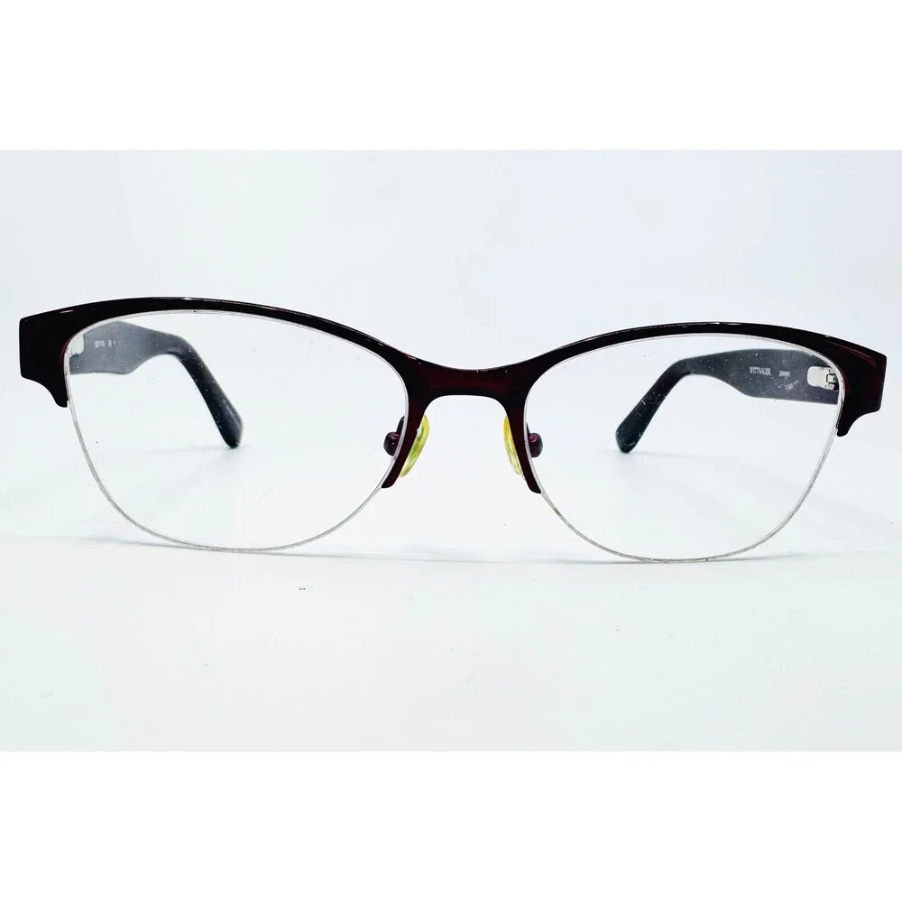 Wittnauer Eyeglasses Womens Burgundy Cat Eye Half Rim Frames 52-16-135